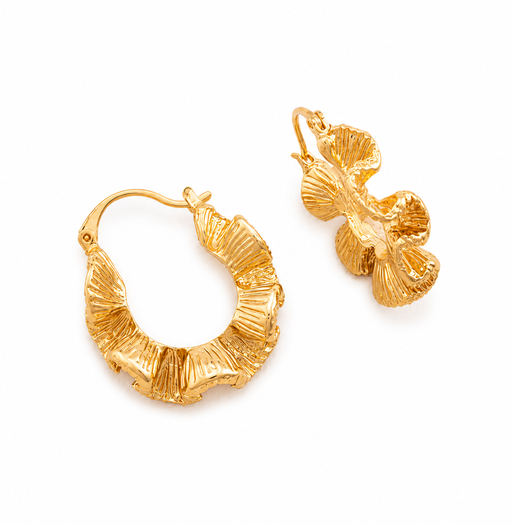 Ruffle Hoop Earrings