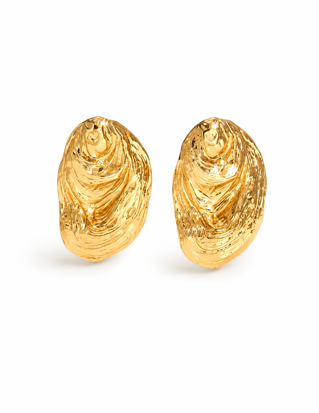 Gold Oyster Earrings
