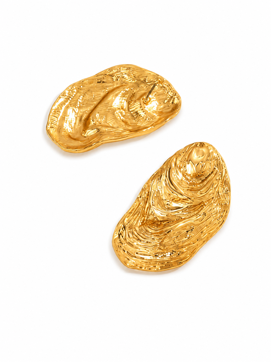 Gold Oyster Earrings