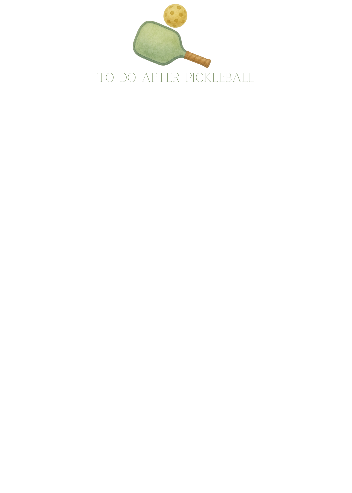 To Do After Pickleball Notepad